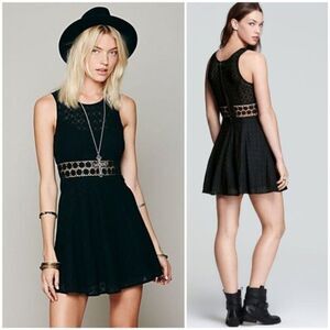 Free People dress black lace cocktail dress 2 s xs sexy mini dress daisy defect